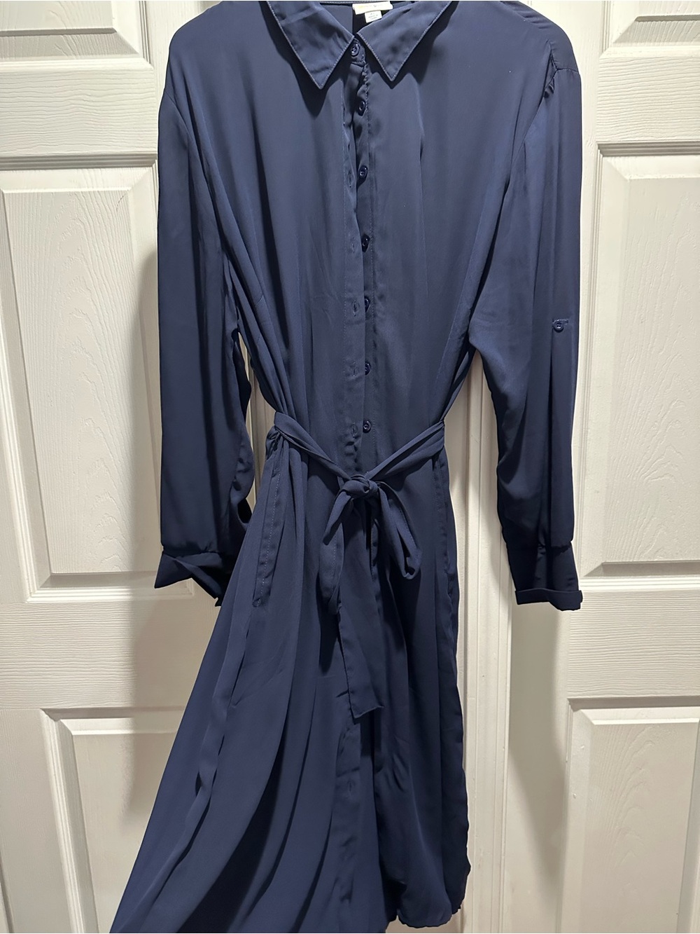 LuLaRoe Navy Shirt Dress with Tie Waist